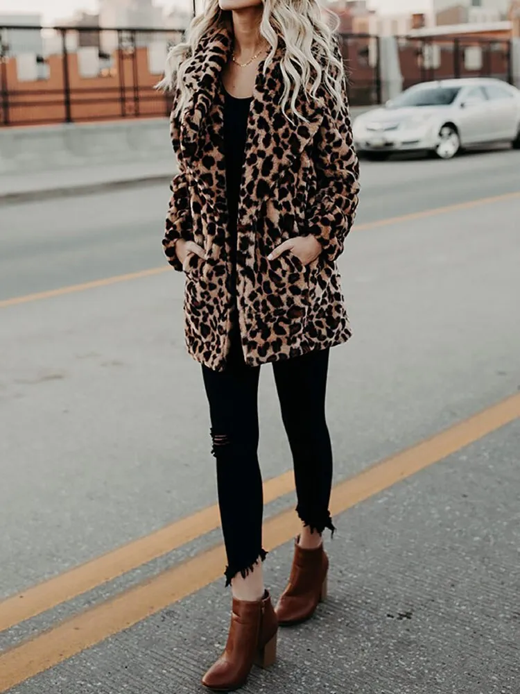 Leopardprint Faux Fur Jas
