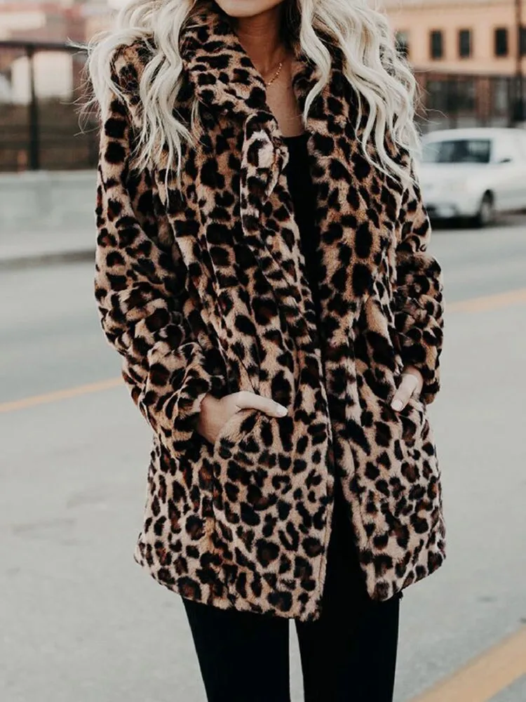 Leopardprint Faux Fur Jas