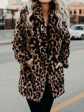 Leopardprint Faux Fur Jas