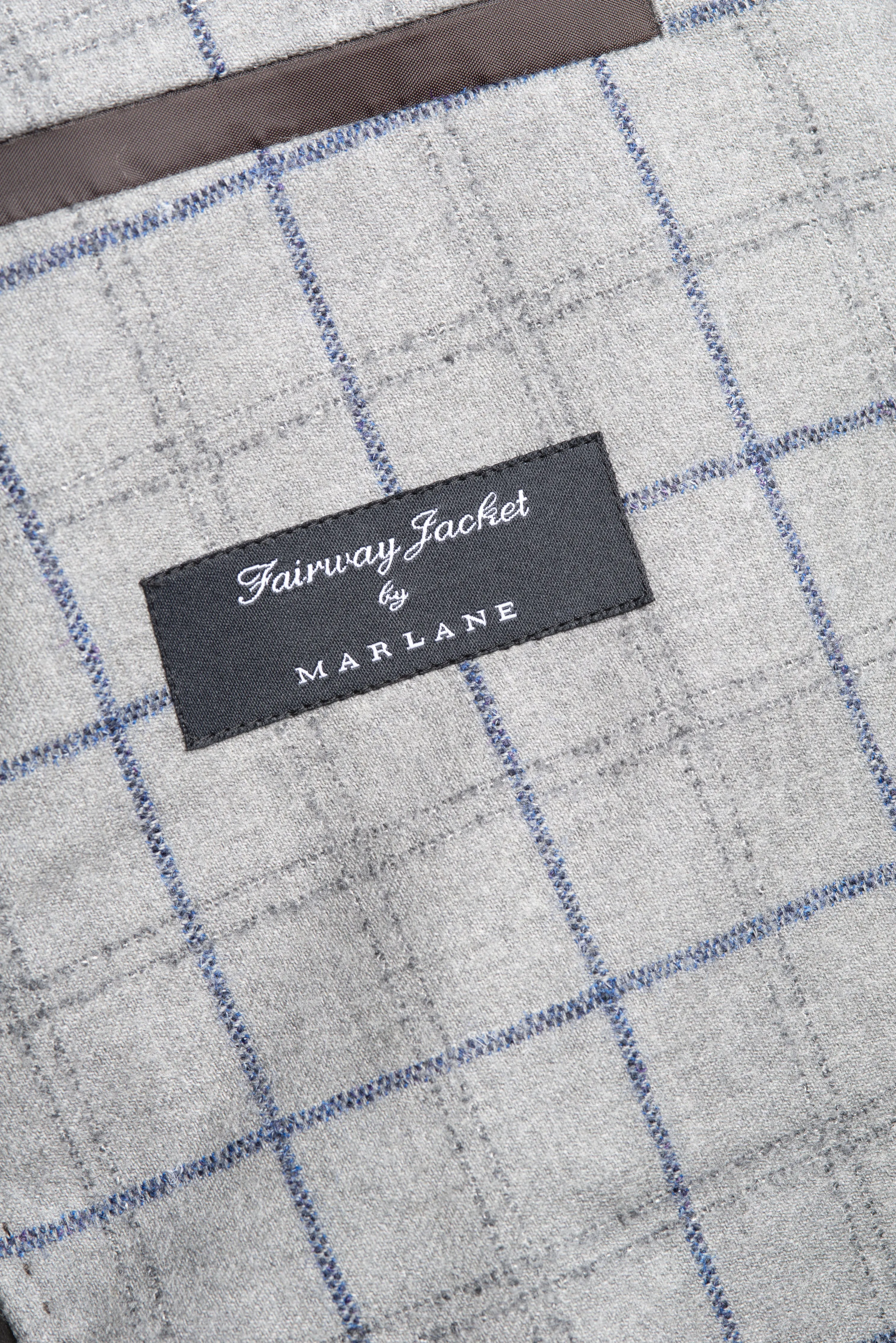 Light Grey/Blue Windowpane Wool Blazer by Marlane