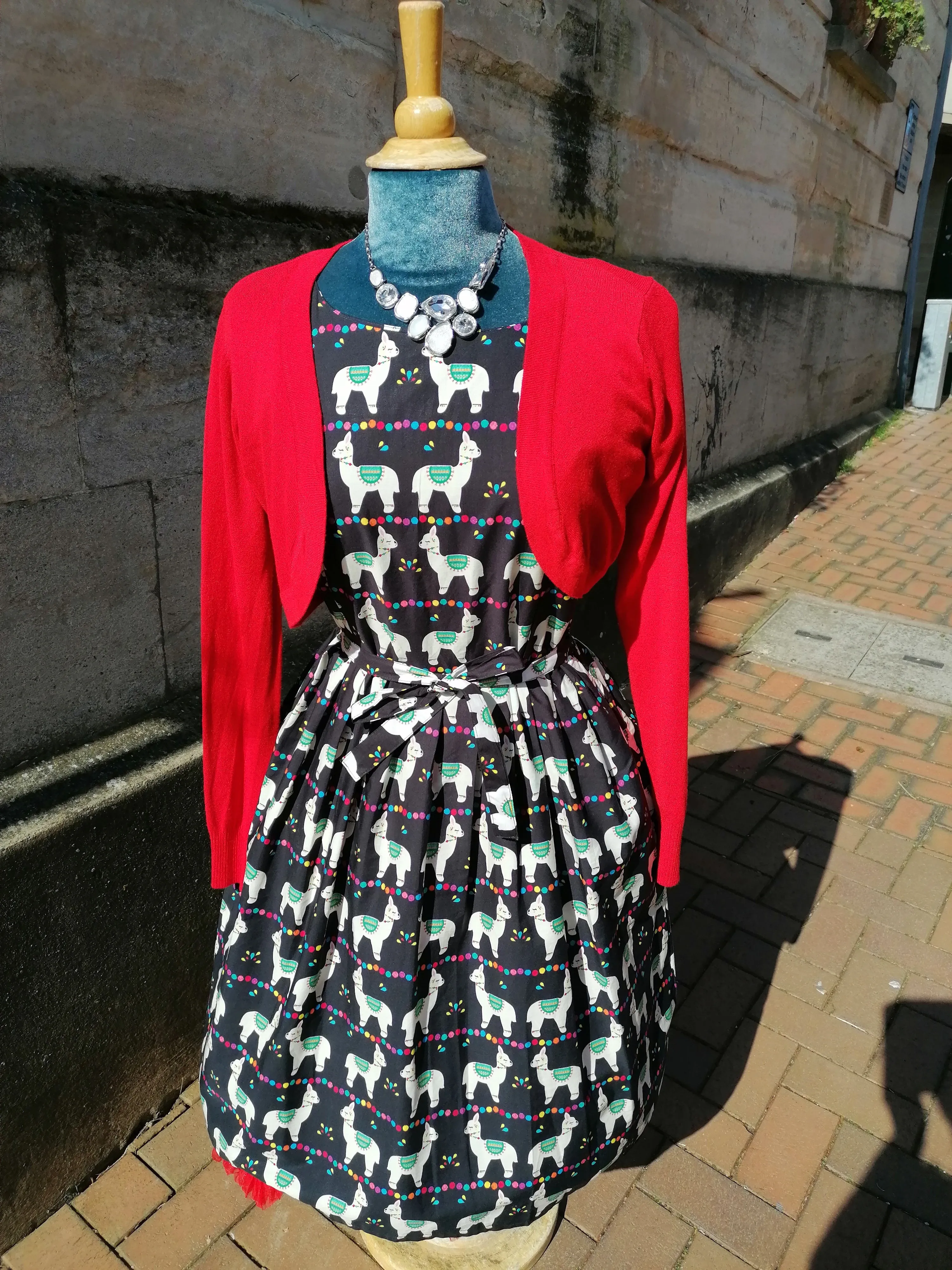 Llama Print Retro Dress