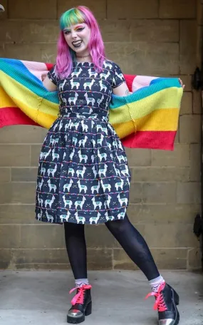 Llama Print Retro Dress