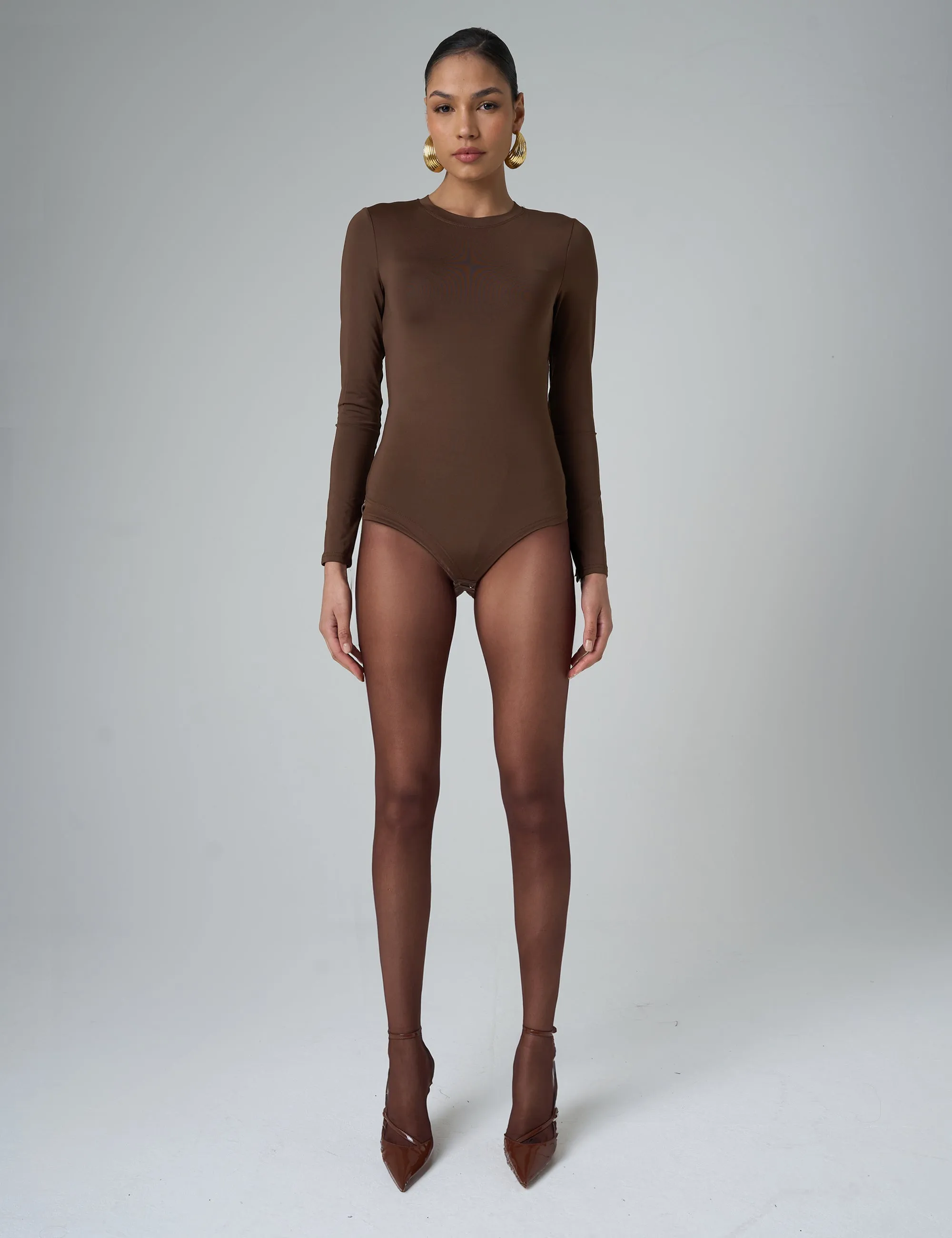 Long Sleeve Bodysuit Brown