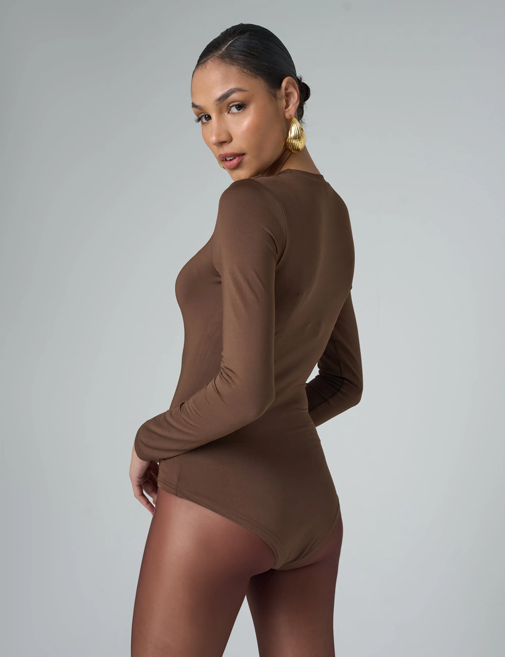 Long Sleeve Bodysuit Brown