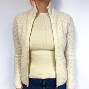 Loro Piana Cream Cashmere Gilet Twin Set Small