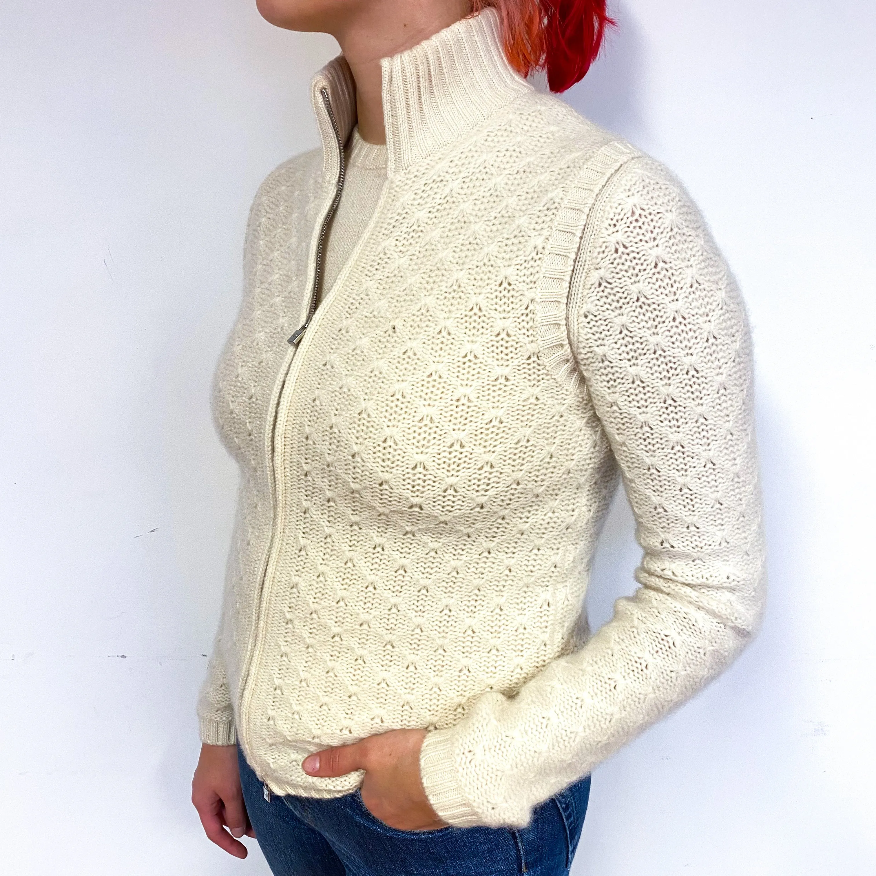 Loro Piana Cream Cashmere Gilet Twin Set Small