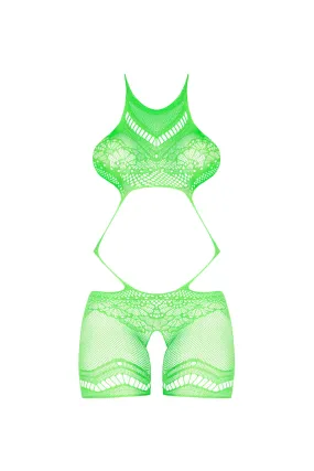 Magic Silk Seamless Crotchless Romper Lime One Size