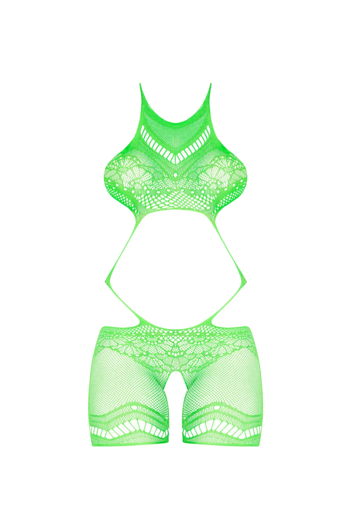 Magic Silk Seamless Crotchless Romper Lime One Size