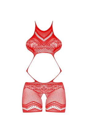 Magic Silk Seamless Crotchless Romper Red One Size