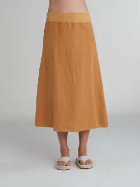 Manuka Linen Midi Skirt