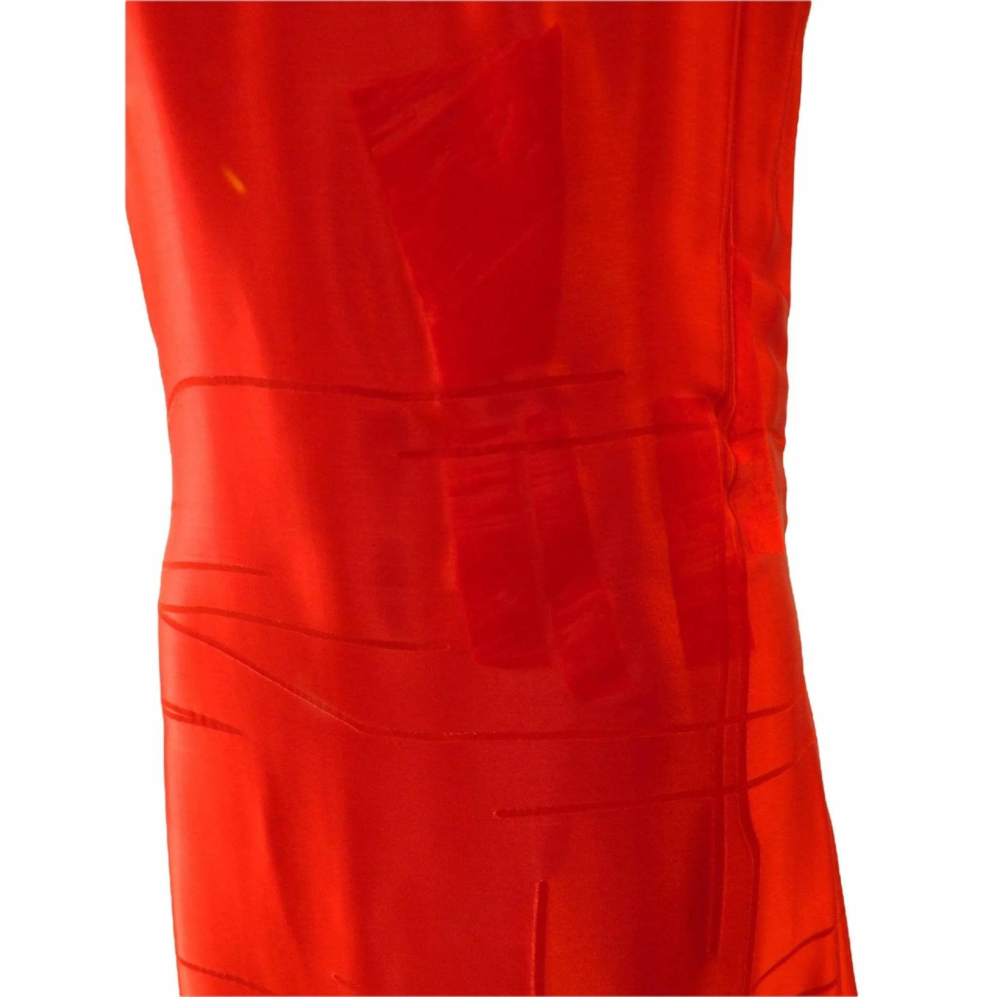 Martine Sitbon Red Silk and Velvet Dress