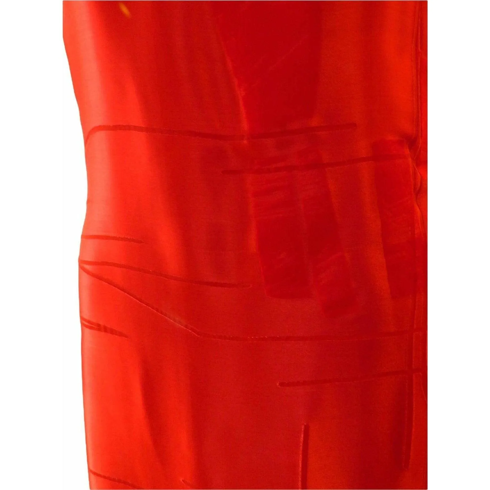 Martine Sitbon Red Silk and Velvet Dress