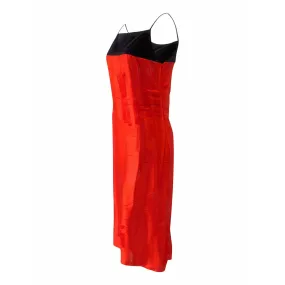 Martine Sitbon Red Silk and Velvet Dress