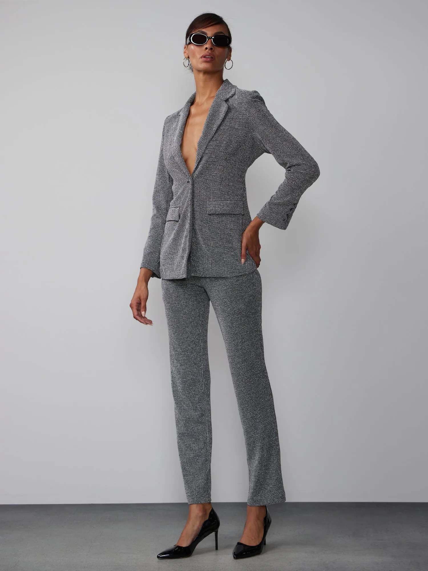 Metallic Single Breasted Blazer