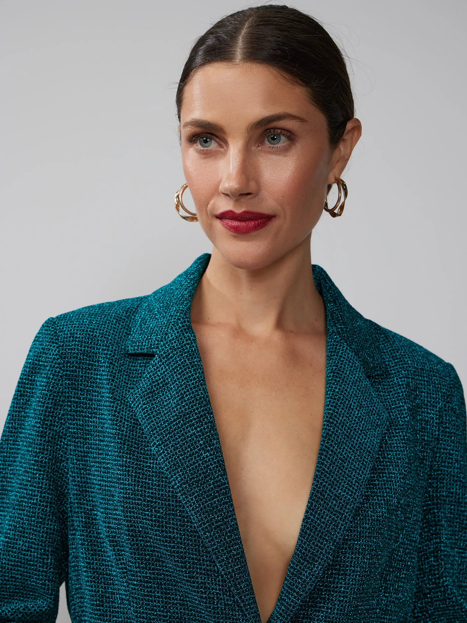 Metallic Single Breasted Blazer