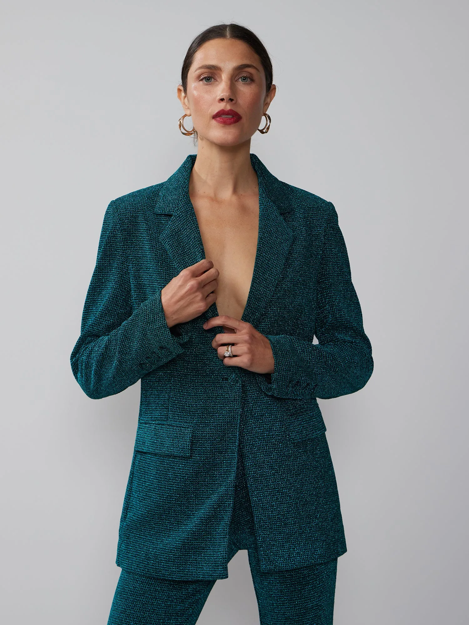 Metallic Single Breasted Blazer