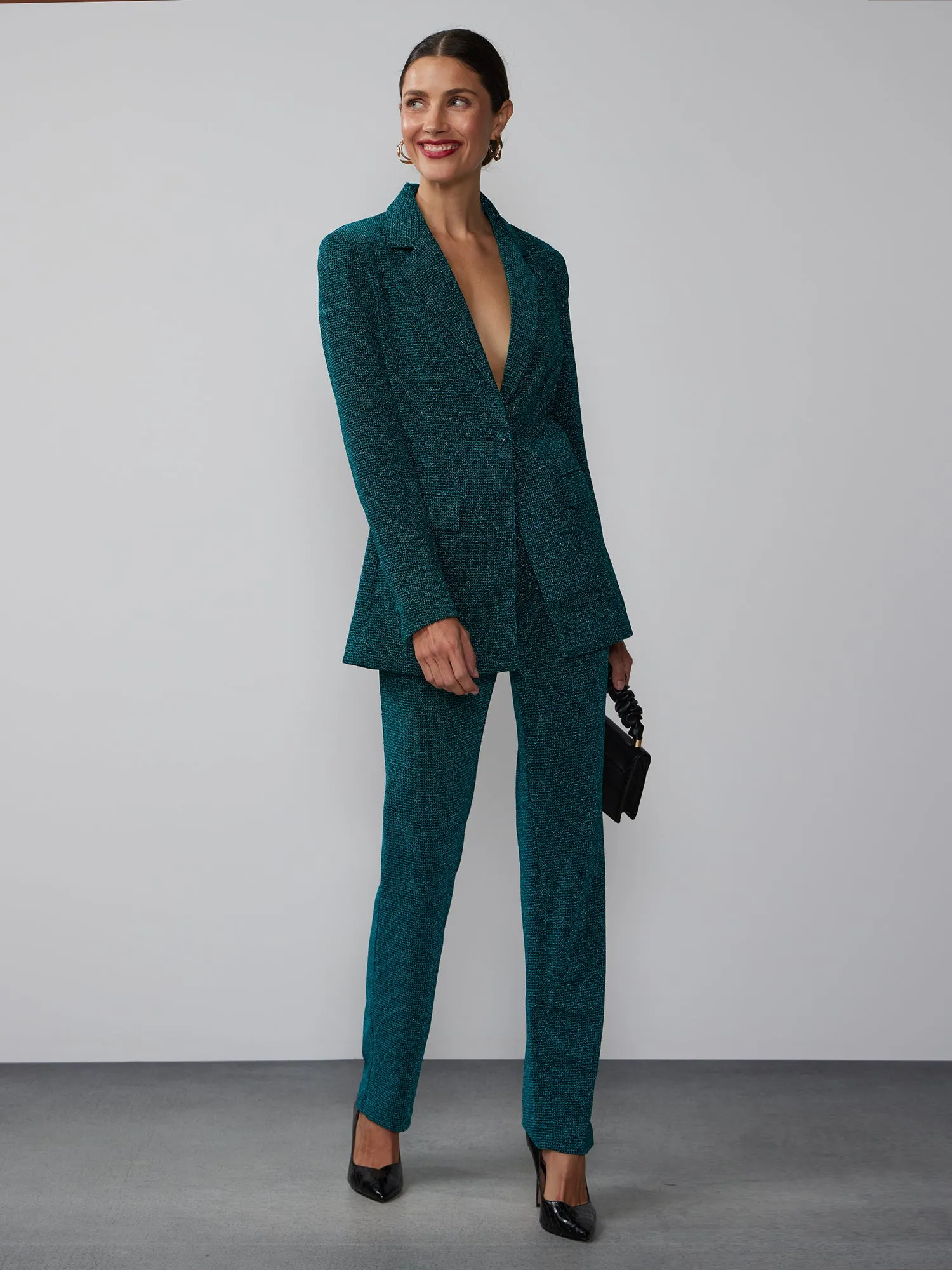 Metallic Single Breasted Blazer