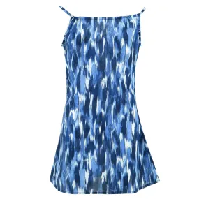 Modern Mini Dress - Blue Ikat