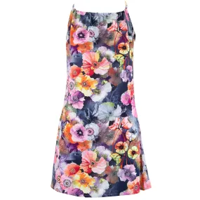 Modern Mini Dress - Lavender Hollyhooks