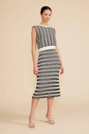 NEWPORT KNIT SKIRT-BLACK/WHITE