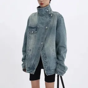 Nomie Funnel Neck Denim Jacket