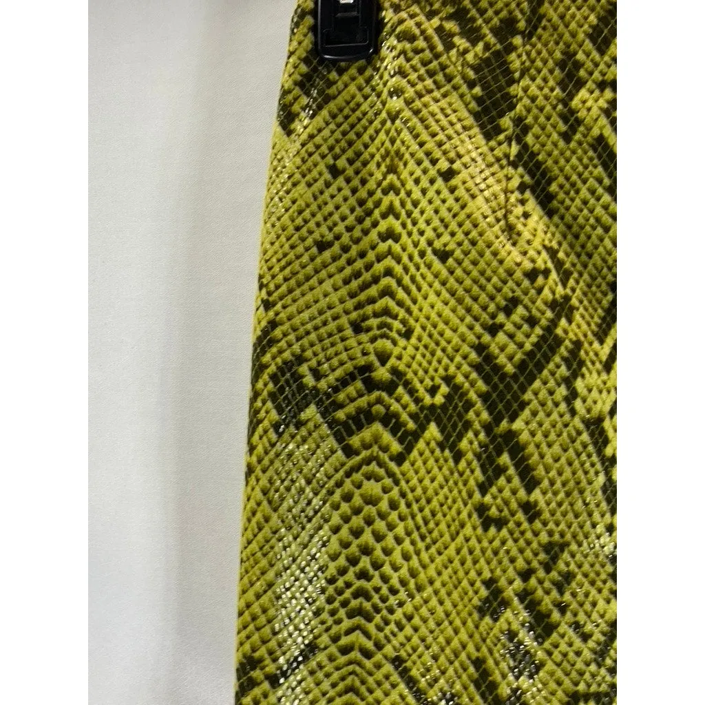 OLGA MARTINEZ BARCELONA Women's Yellow Snake Print Straight Skirt SZ M