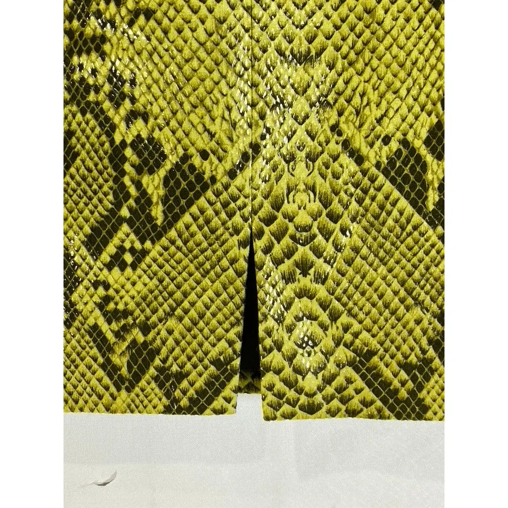 OLGA MARTINEZ BARCELONA Women's Yellow Snake Print Straight Skirt SZ M