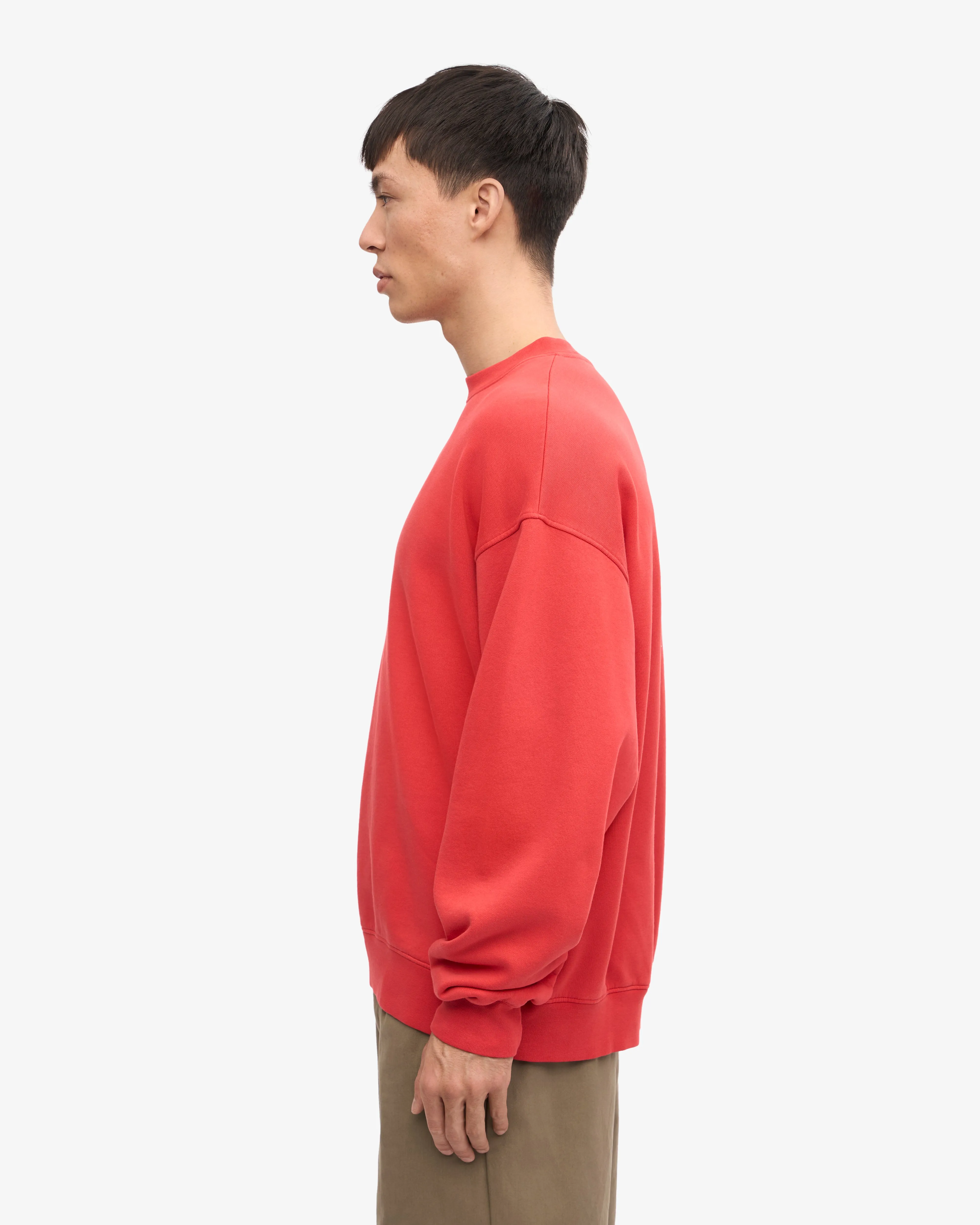 Organic Oversized Crew - Red Tangerine