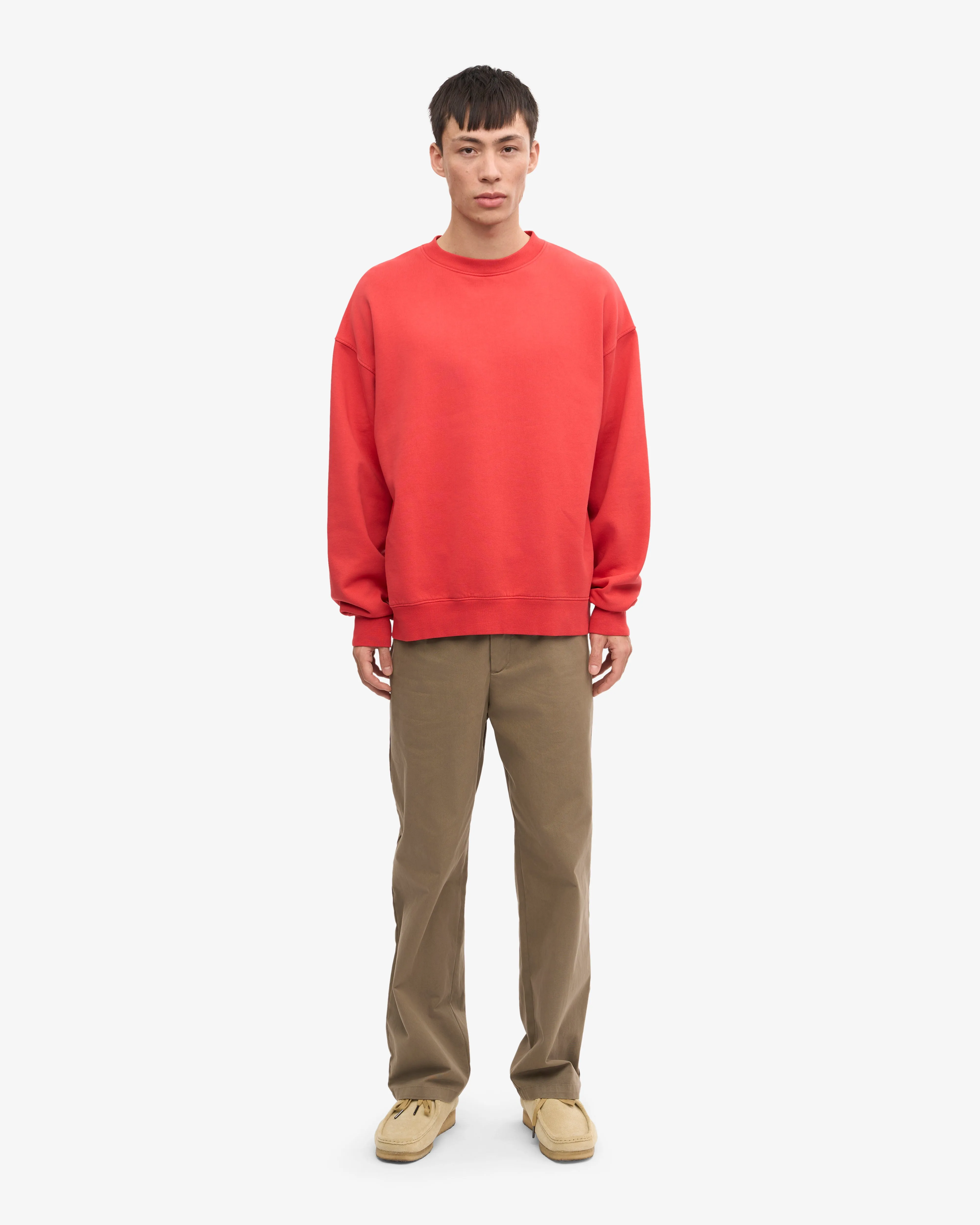 Organic Oversized Crew - Red Tangerine