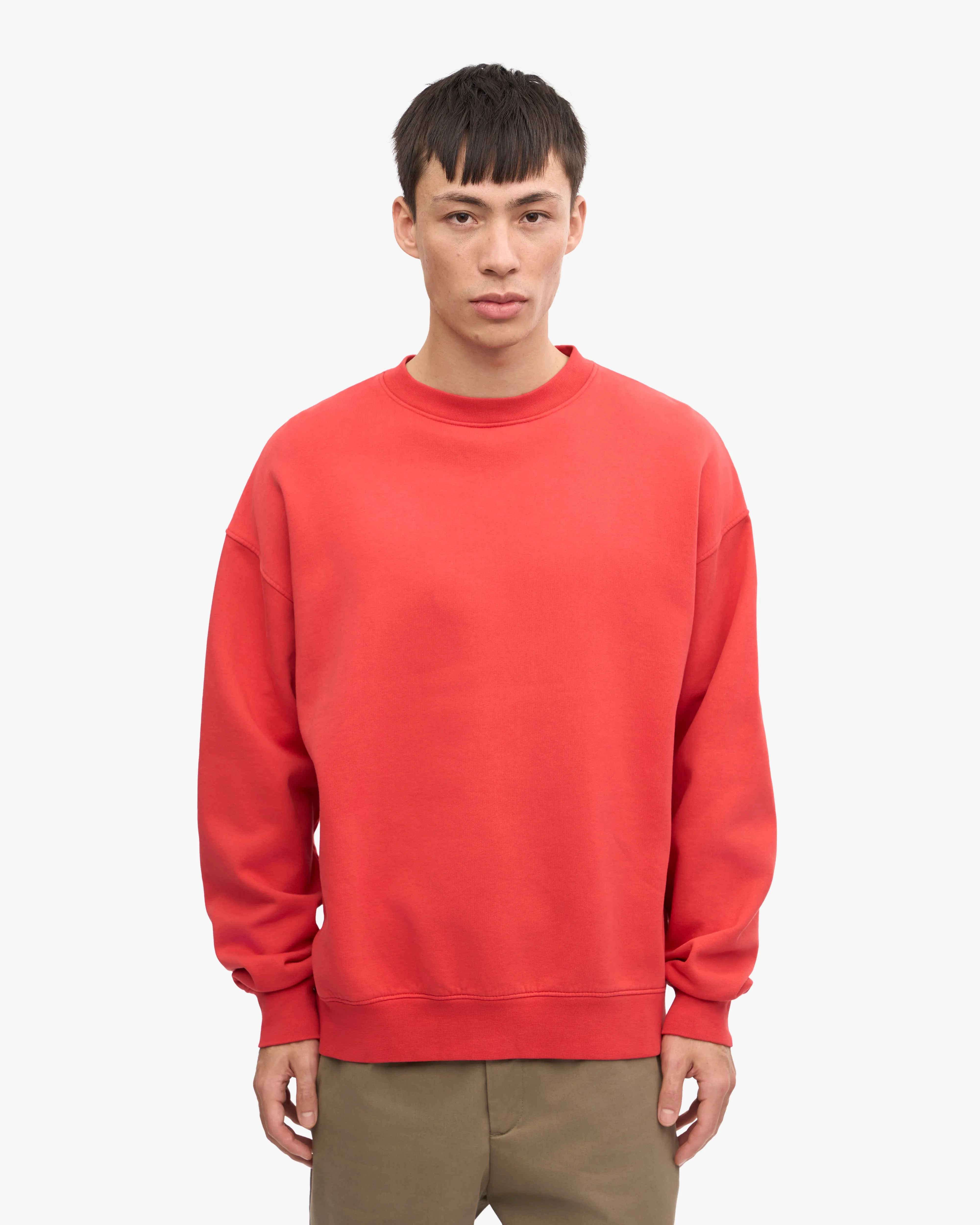 Organic Oversized Crew - Red Tangerine