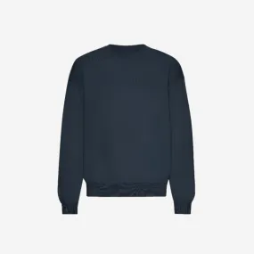 Organic Oversized Crew Sweatshirt - Navy Blue