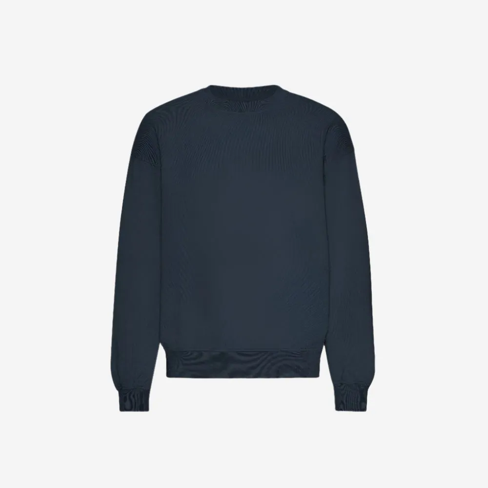 Organic Oversized Crew Sweatshirt - Navy Blue