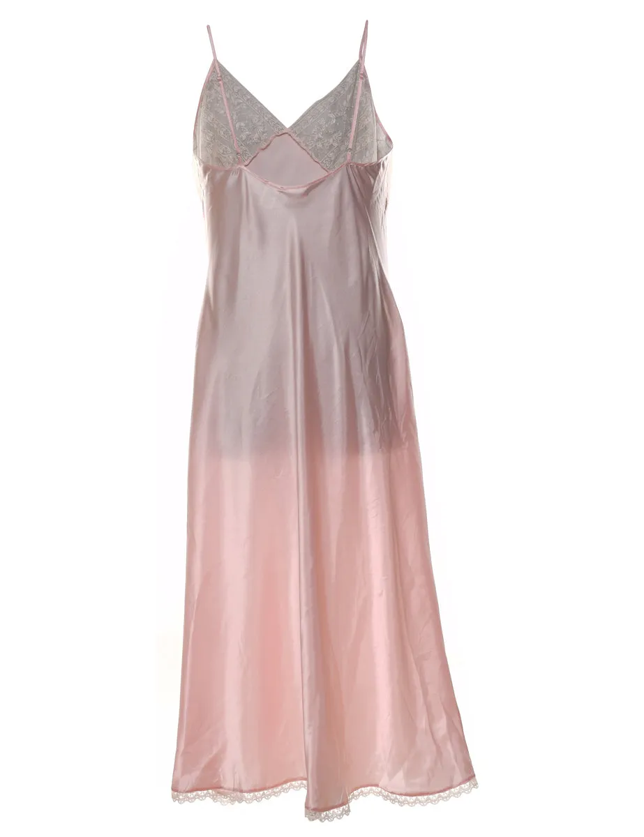 Pale Pink Lace Embroidered & Beaded Nightdress - M