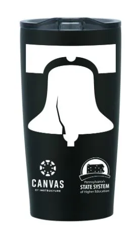 PASSHE BLACK TUMBLER 18 0z.