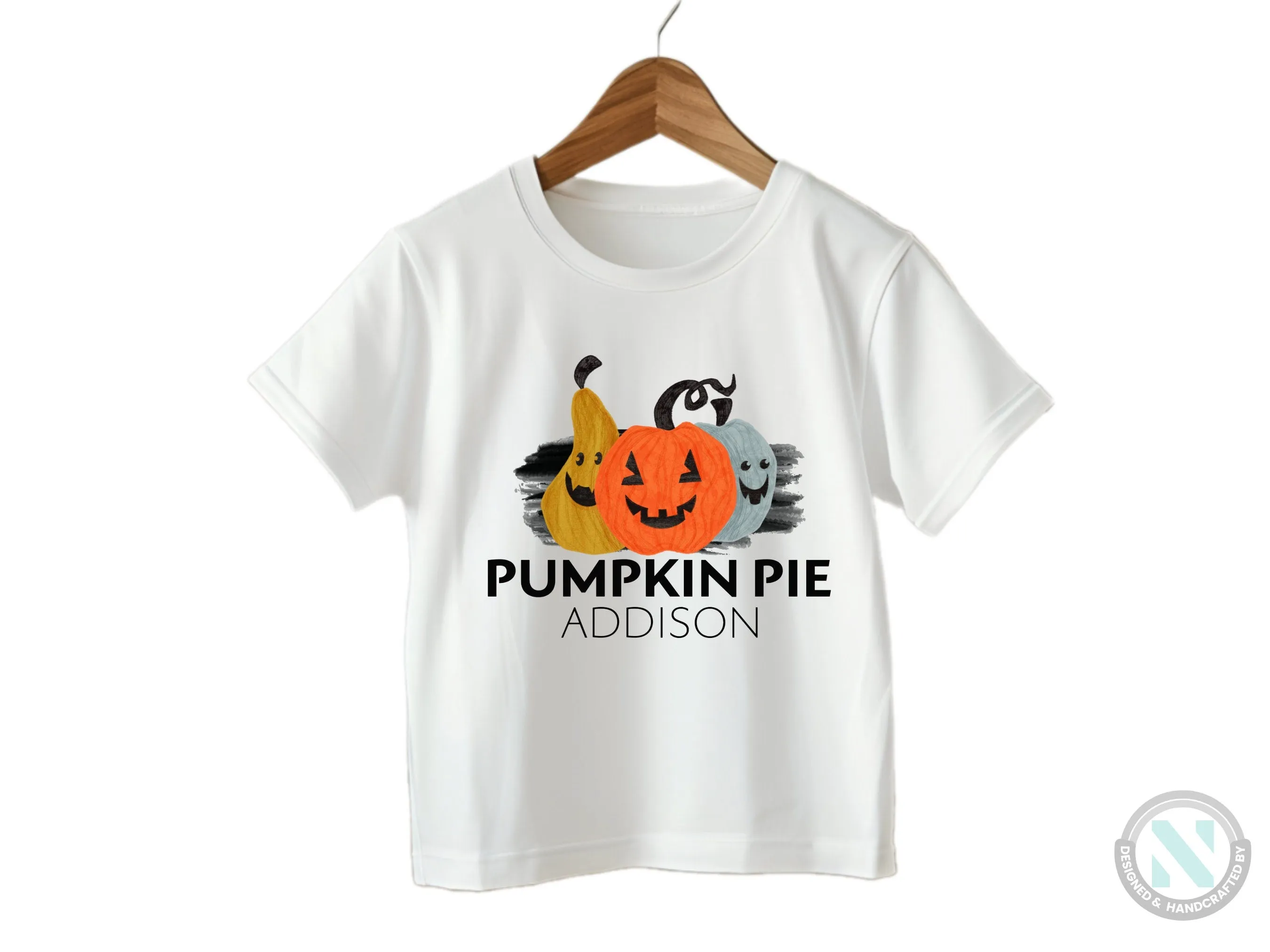 Personalize Halloween Baby Bodysuit Gift for Boys with “Pumpkin Pie”