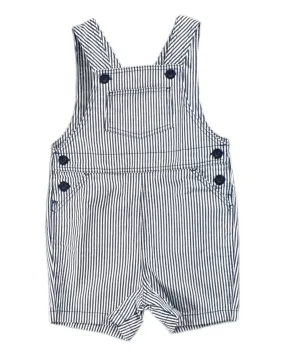 Petit Bateau Striped Overall Shorts 18M