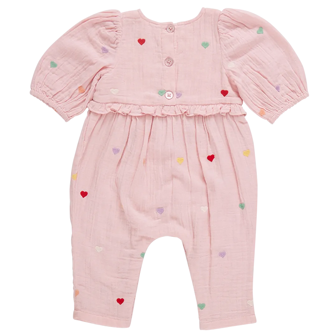 Pink Chicken Baby Brooke Jumper in Candy Heart Embroidery