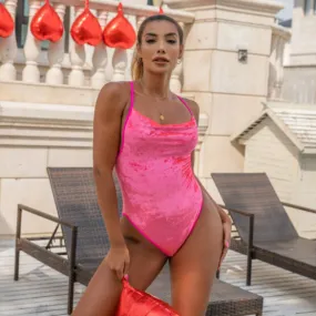 Pink Velvet Bodysuit