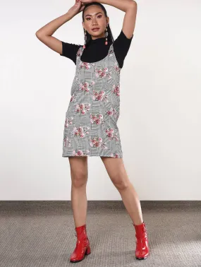 Pocket detail checkered A-line dress