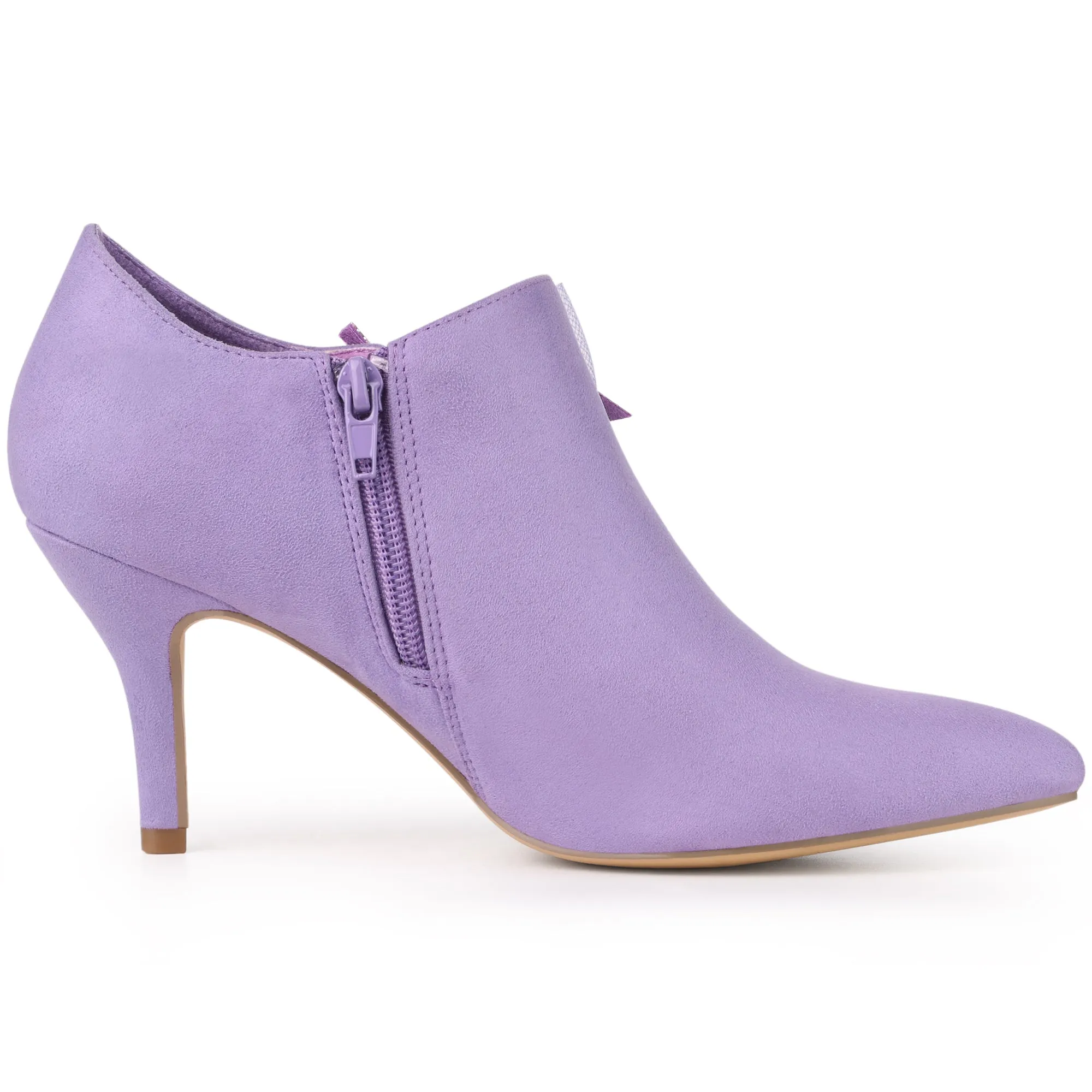 Pointed Toe Bow Decor Stiletto Heel Ankle Boots