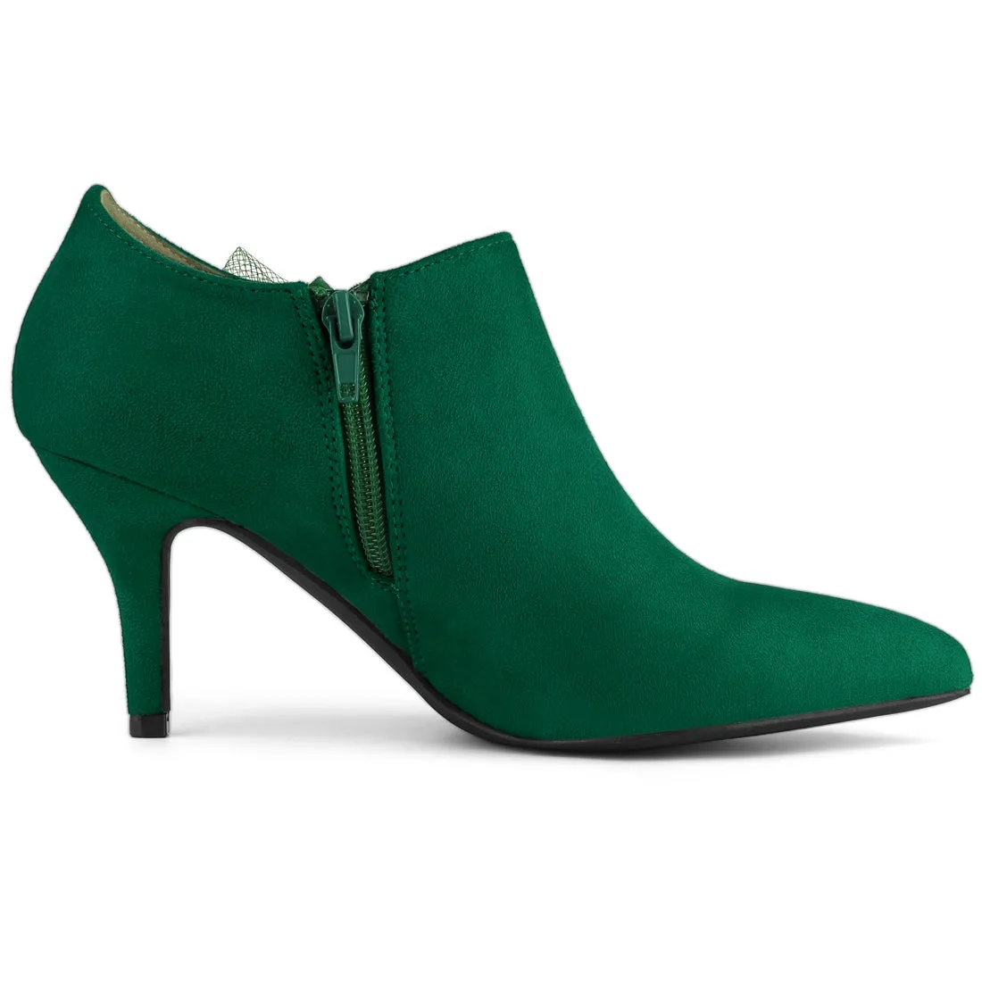 Pointed Toe Bow Decor Stiletto Heel Ankle Boots