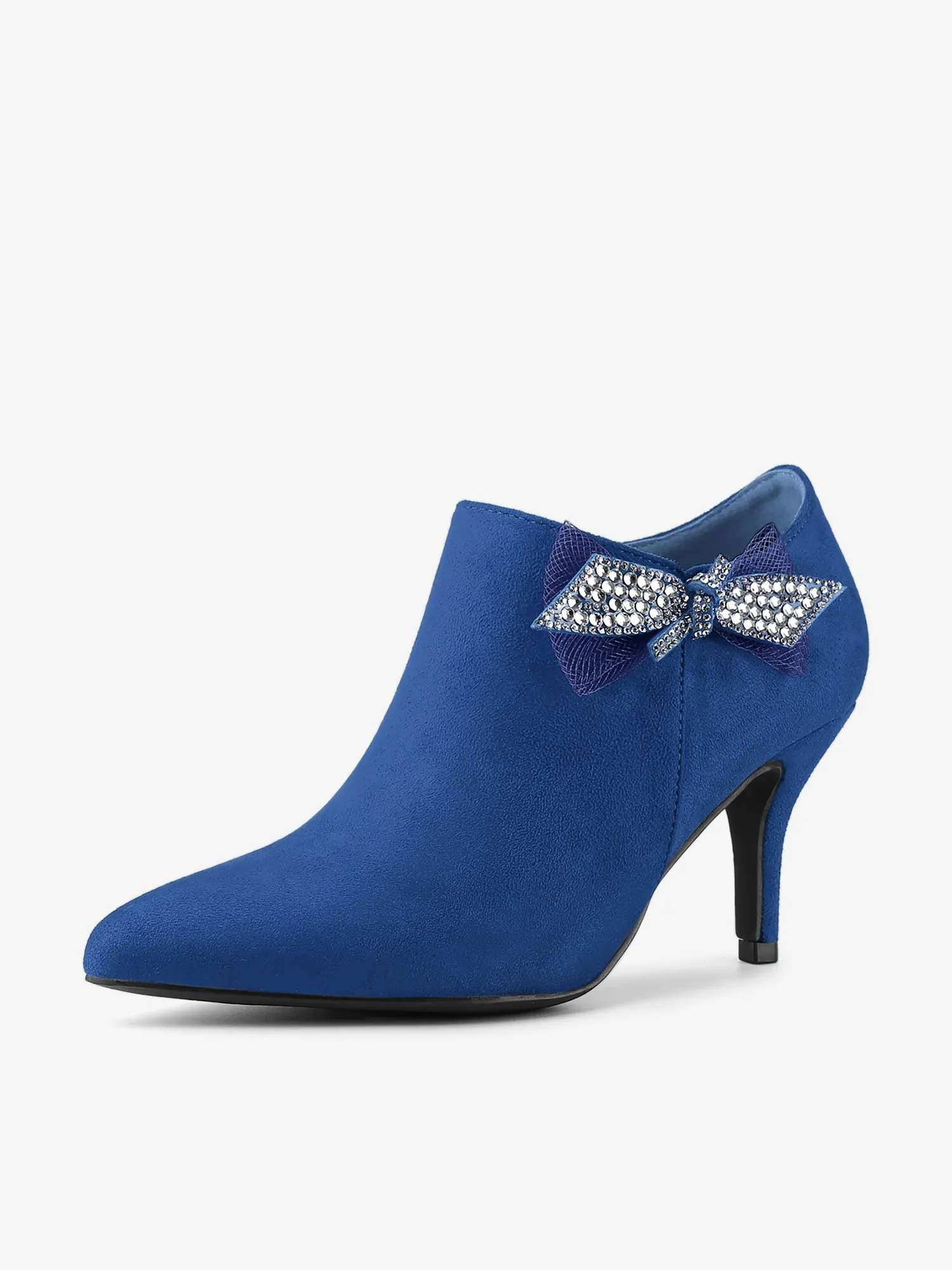 Pointed Toe Bow Decor Stiletto Heel Ankle Boots