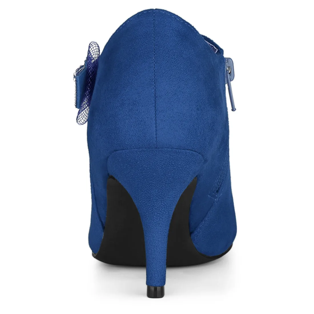 Pointed Toe Bow Decor Stiletto Heel Ankle Boots