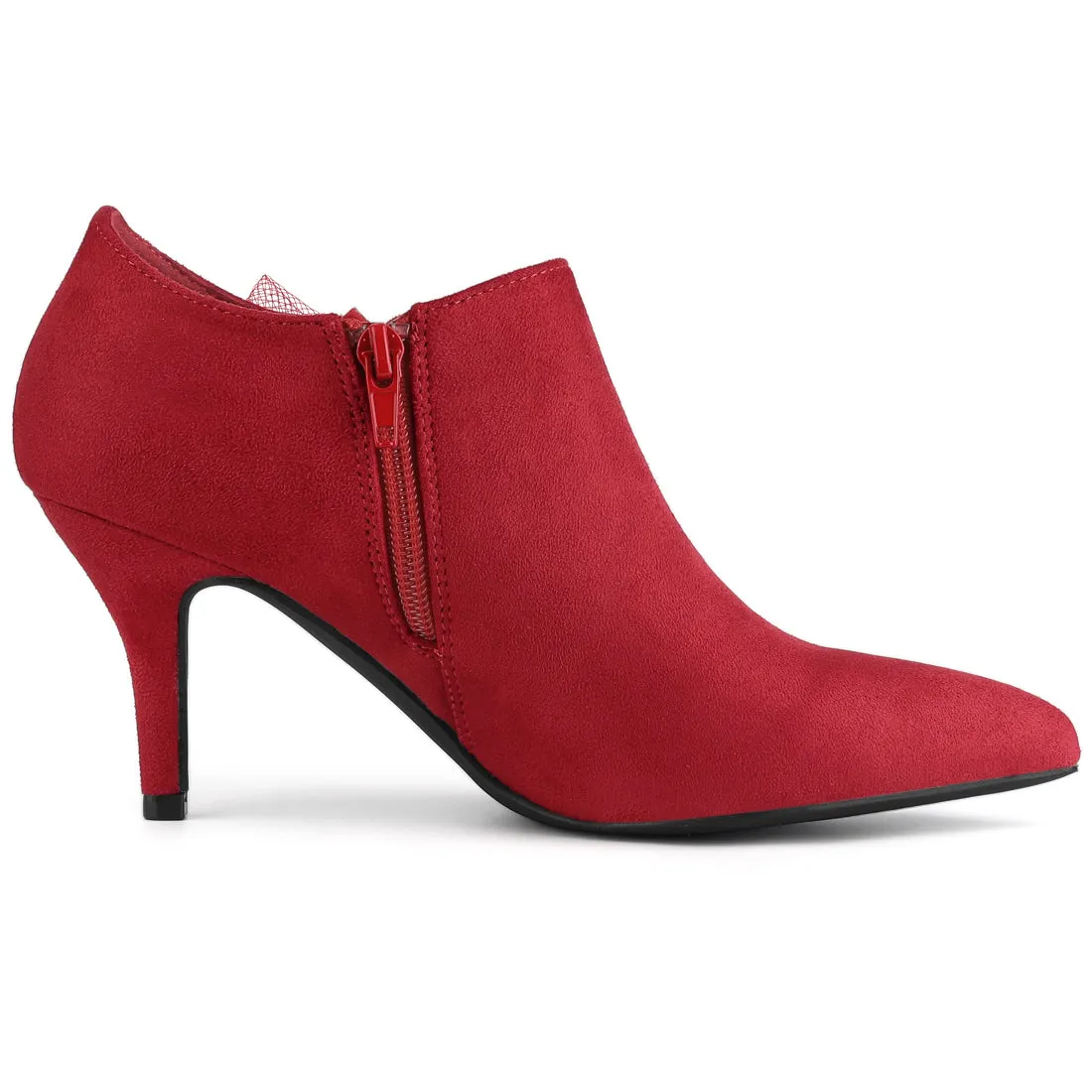 Pointed Toe Bow Decor Stiletto Heel Ankle Boots