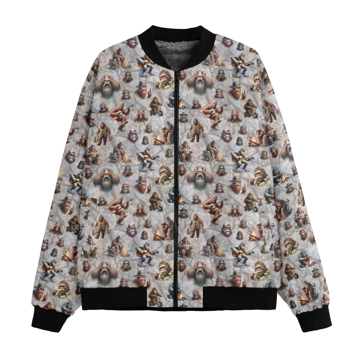 Polyester Fleece Bomber Jacket / Zipper Closure