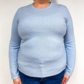 Powder Blue Cashmere Crew Neck Jumper Extra Large