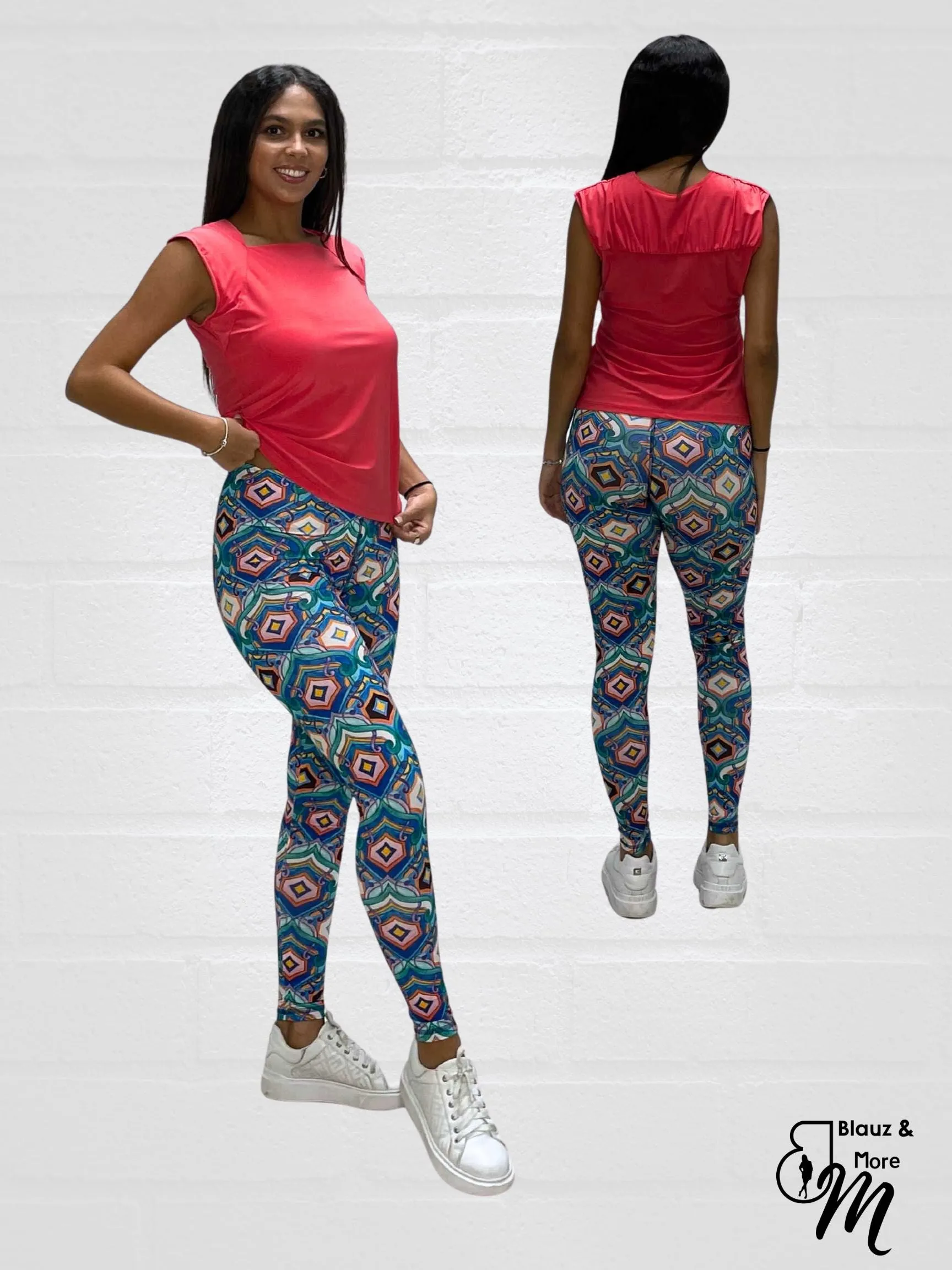Printed Digital Print Stretchable Leggings - P2037