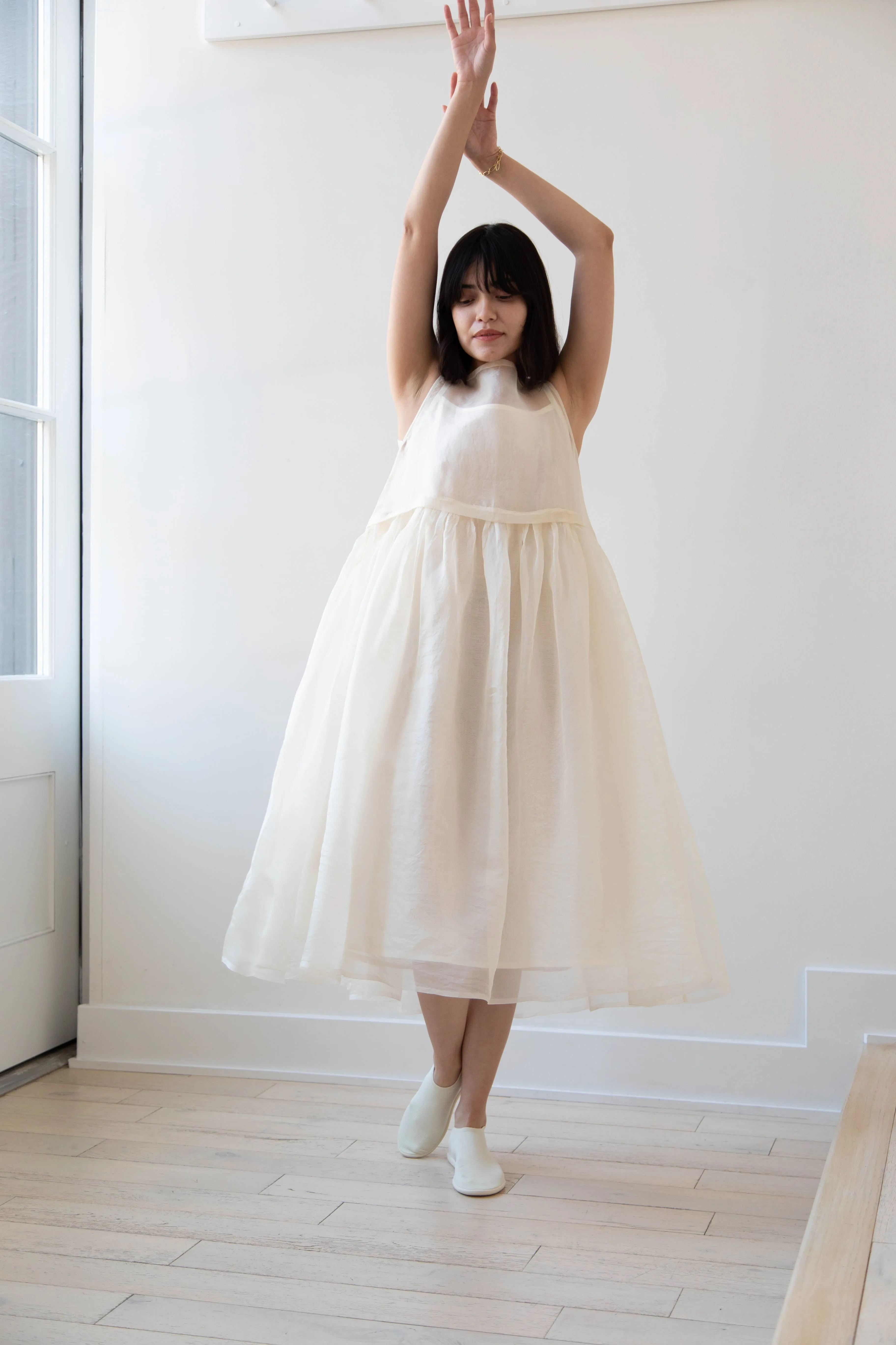 RB by Runaway Bicycle | Silk Organza Anna Dress in Cream