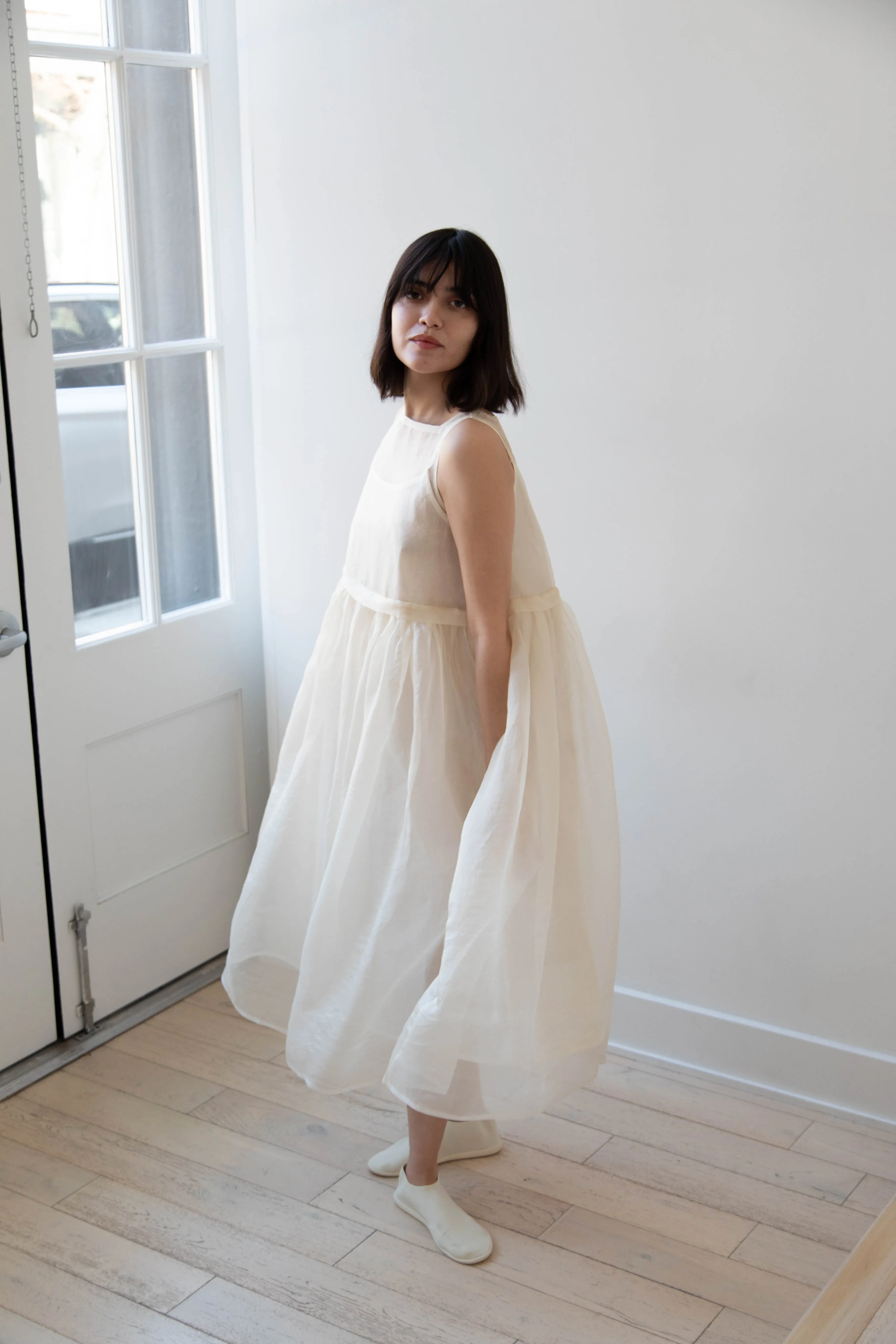 RB by Runaway Bicycle | Silk Organza Anna Dress in Cream