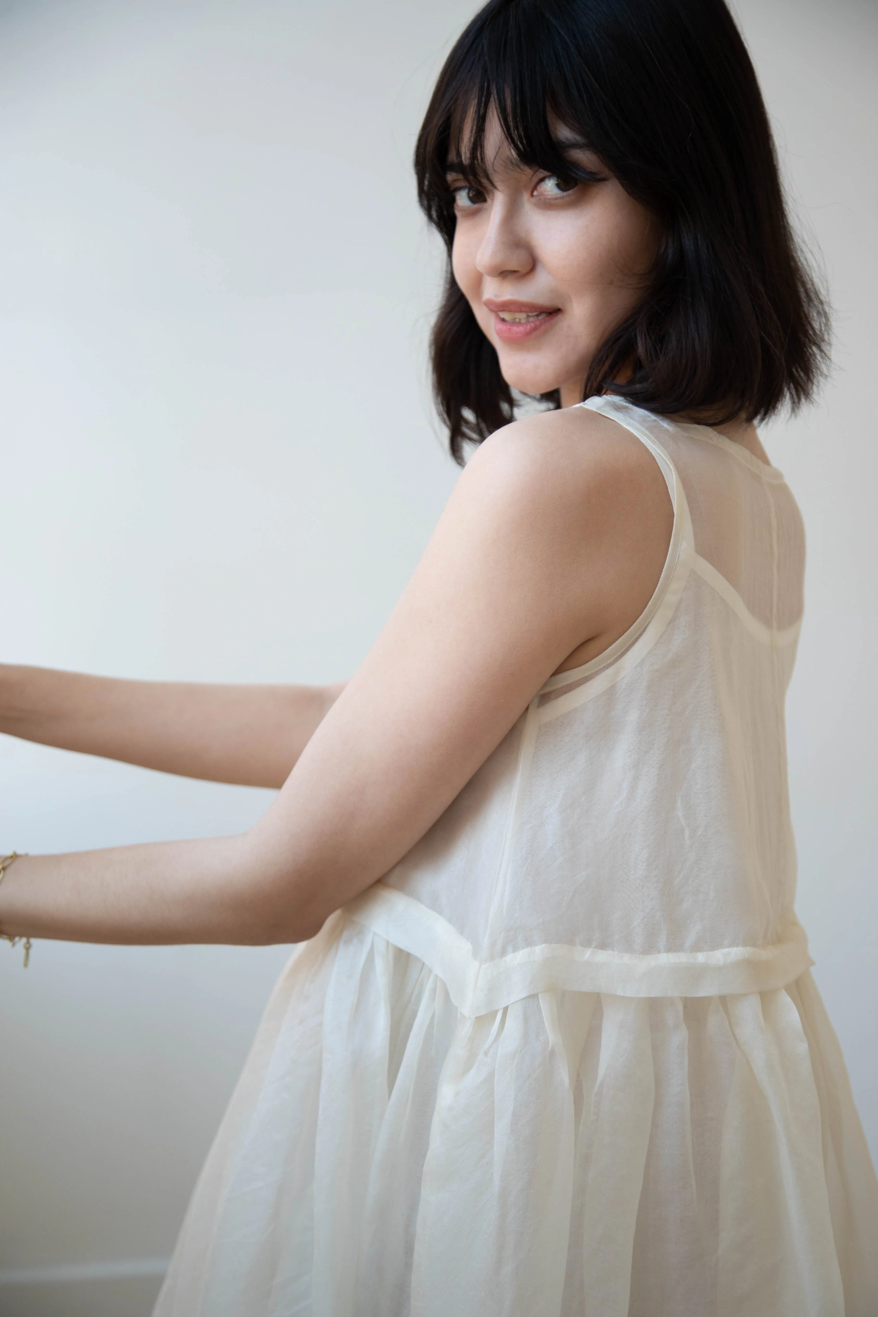 RB by Runaway Bicycle | Silk Organza Anna Dress in Cream